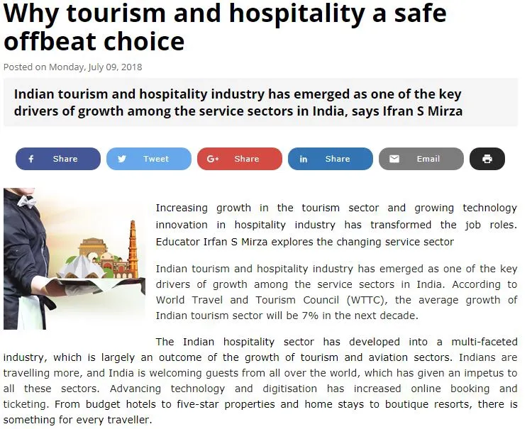 VMSIIHE -Hospitality Institute in India-News