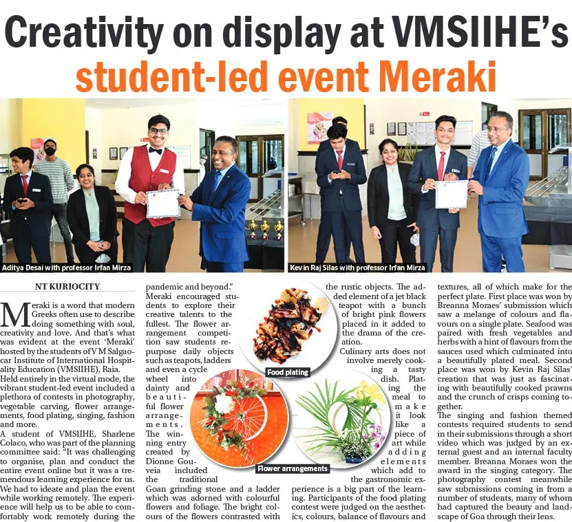 VMSIIHE -Hospitality Institute in India-News