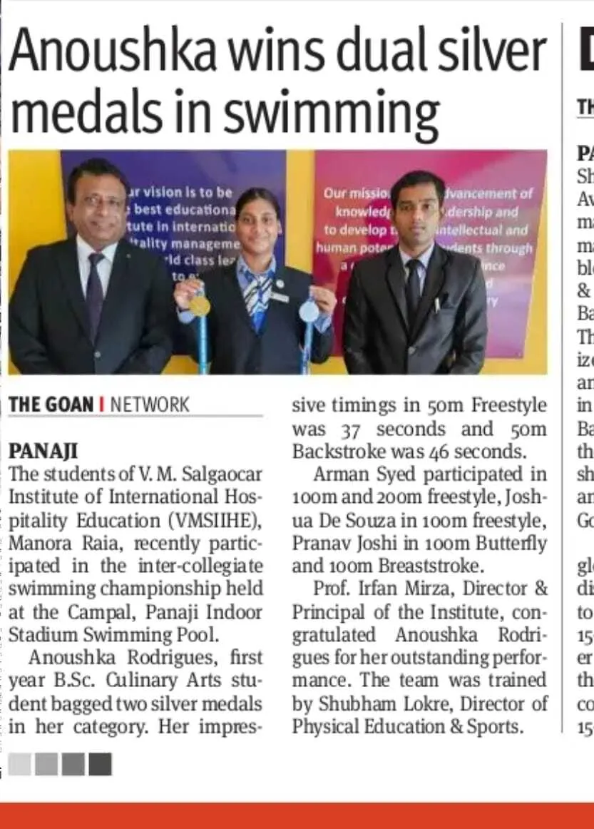 VMSIIHE- hospitality College goa- News