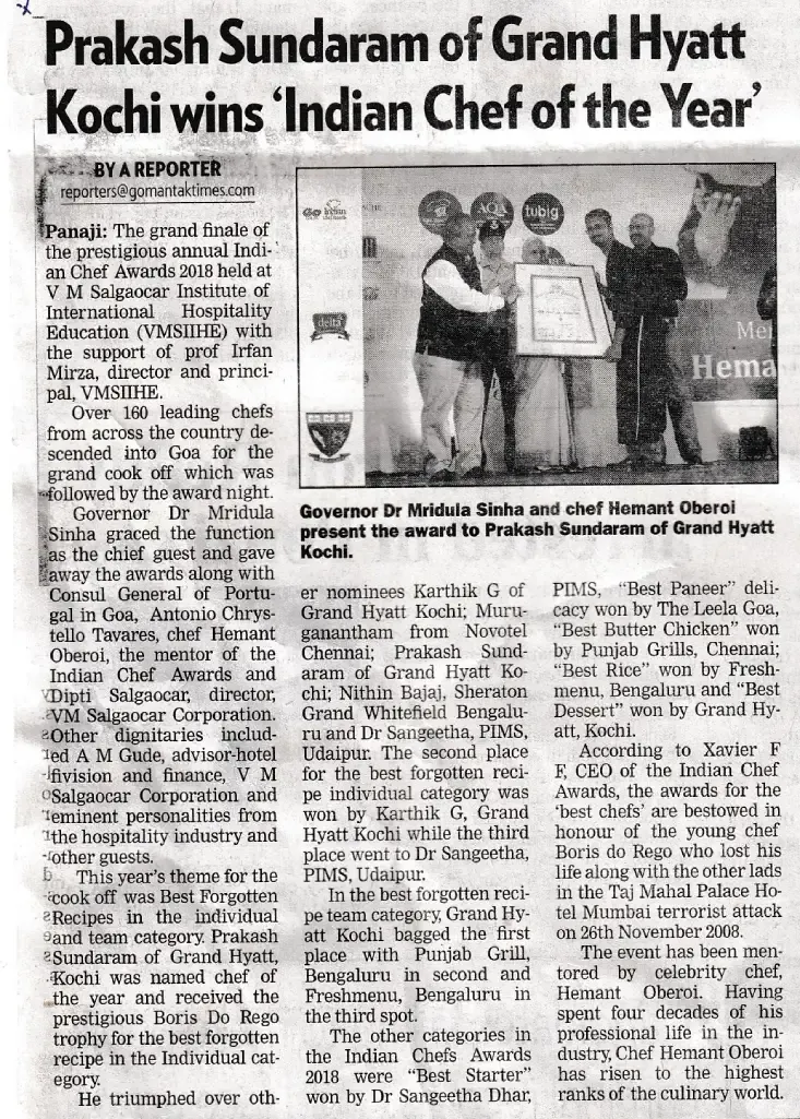 VMSIIHE -Hospitality College India-News