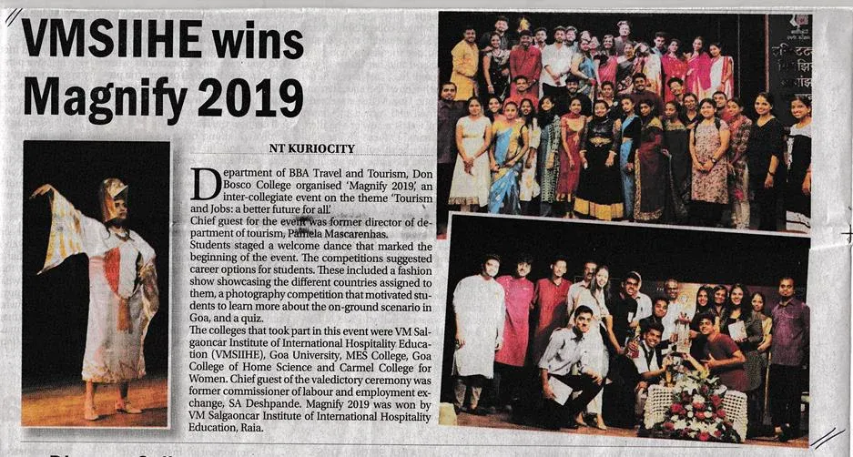 VMSIIHE -Hospitality College India-News