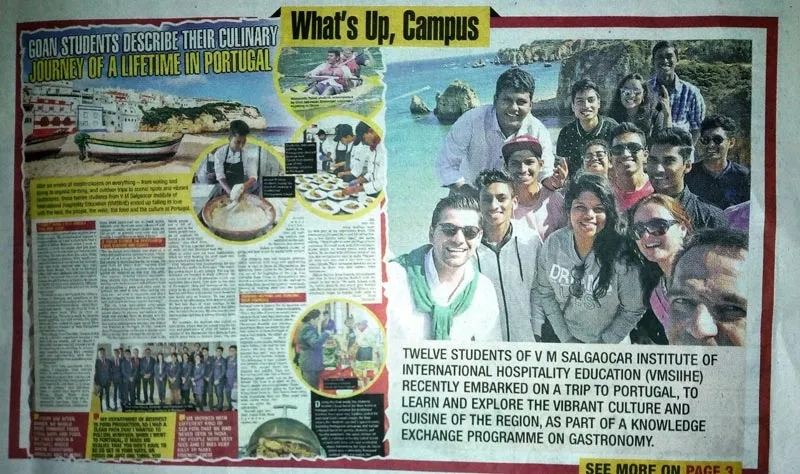 VMSIIHE -Hospitality College in Goa, India-News