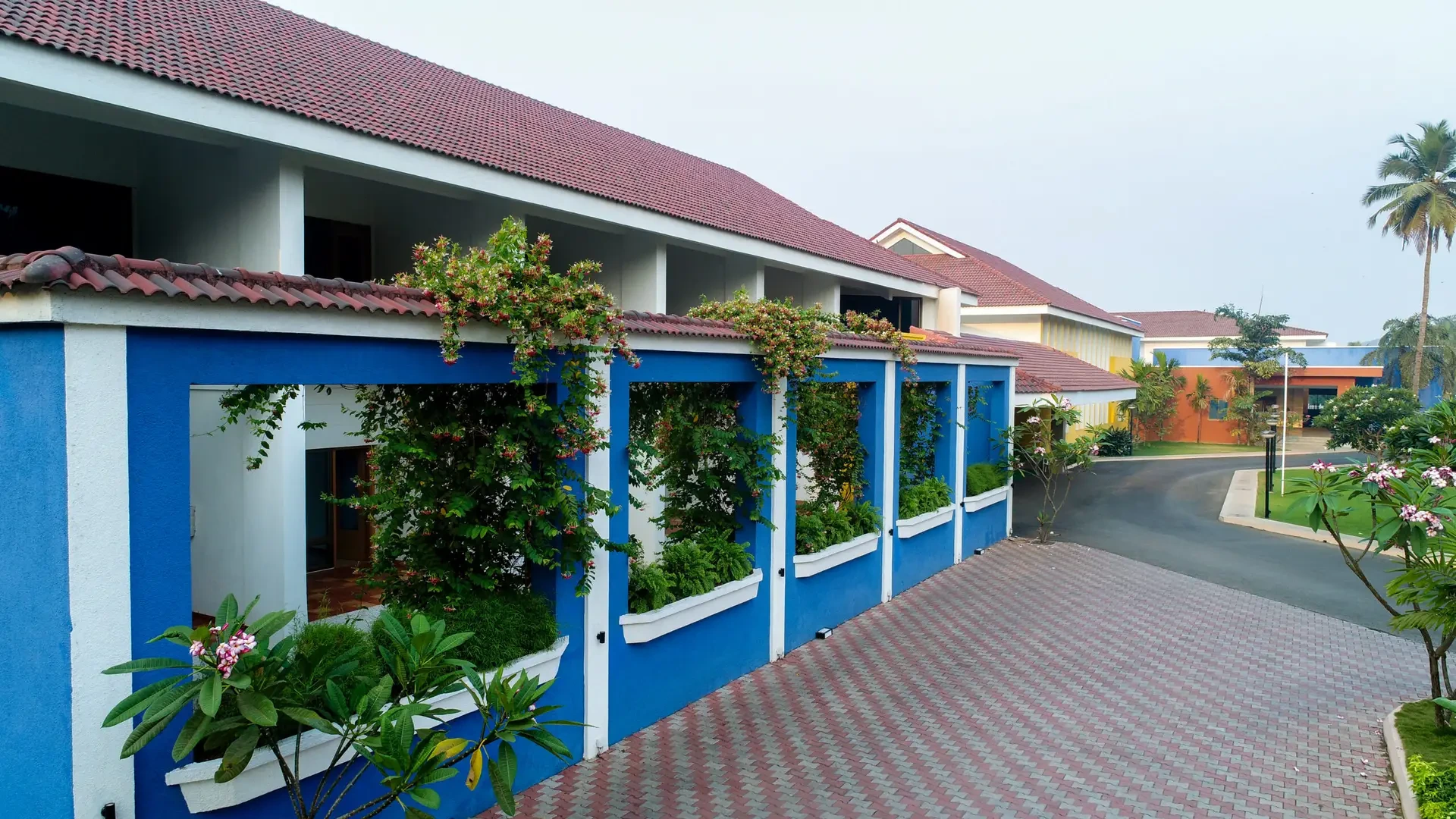 The landscaped walkway and teaching buildings at VMSIIHE