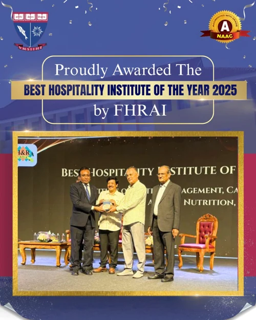 Best Hospitality Institute of the Year certificate