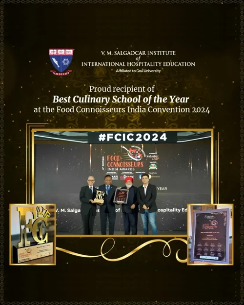 Best Culinary School of the Year certificate