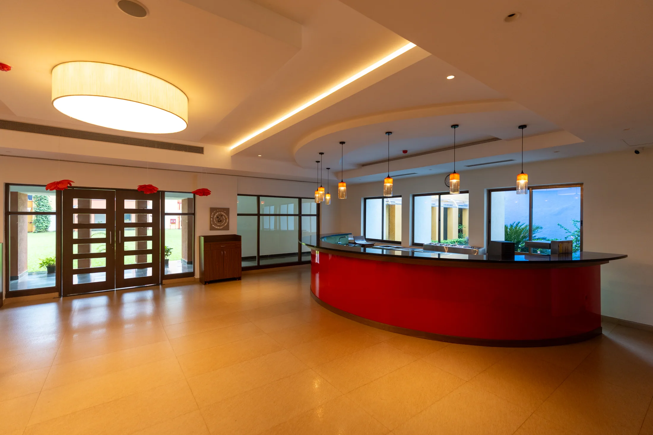 Hotel-style reception lobby