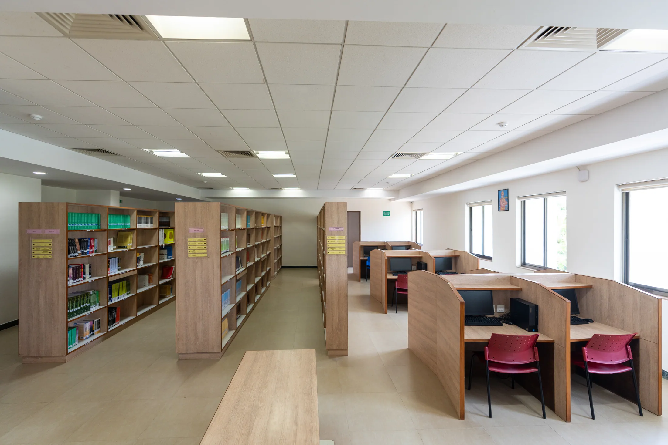 Library study area; this tour also includes the computer lab