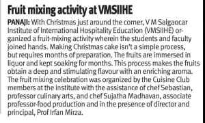VMSIIHE -Hospitality College India-News