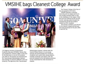 VMSIIHE -Hospitality Institute in India-News