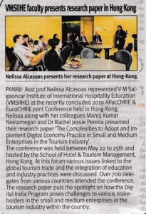 VMSIIHE -Hospitality Institute in India-News