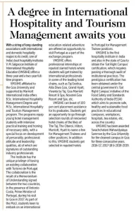 VMSIIHE -Top Hospitality College in Goa, India-News