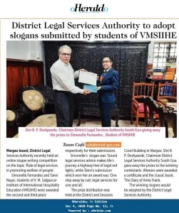 VMSIIHE -Hospitality College in Goa, India-News