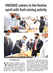 VMSIIHE -Hospitality College in Goa, India-News