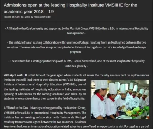 Hospitality Institute in india