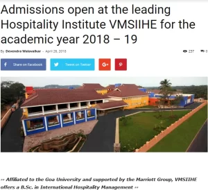 VMS- Hospitality Institute in india