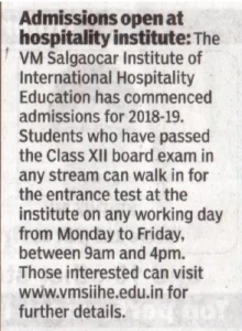 VMS- Hospitality Institute in india