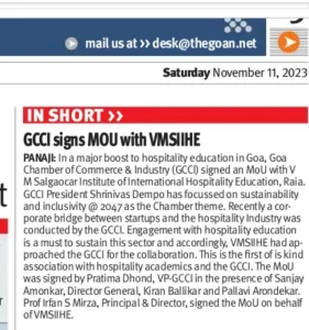 VMSIIHE -Hospitality College India-News