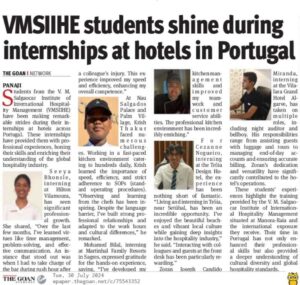 VMSIIHE- students shine during internships at hotels in portugal