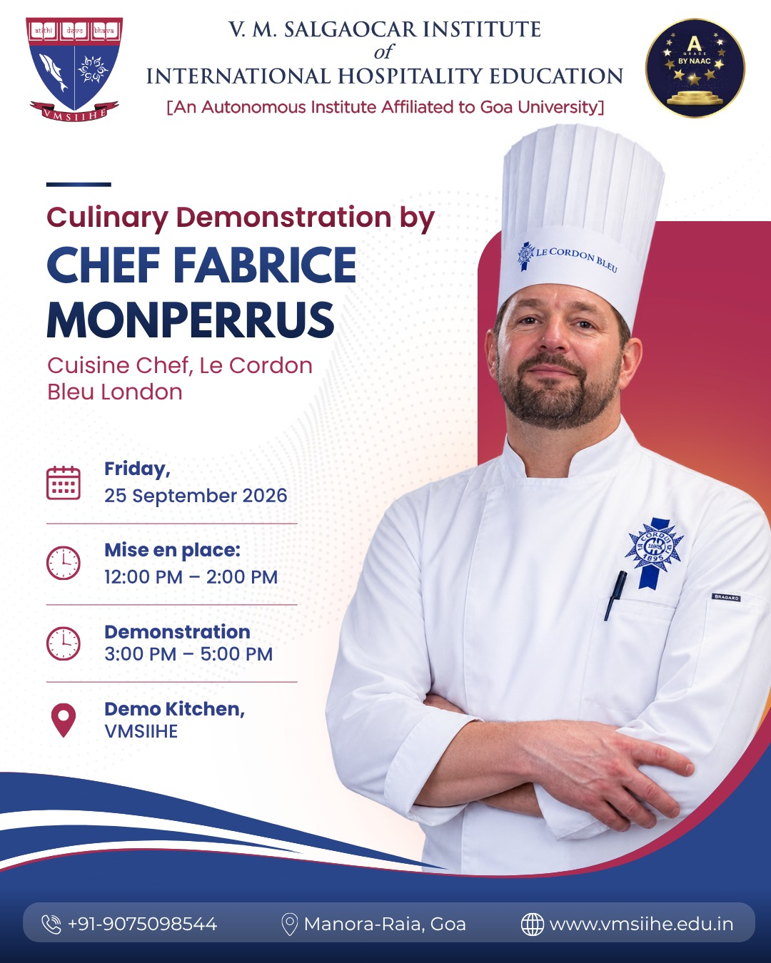 Culinary Demonstration by CHEF FABRICE MONPERRUS
